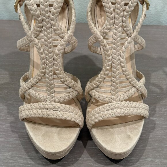 Aldo Braided Platform Faux Suede High Heels - Picture 6 of 12